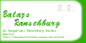 balazs ranschburg business card